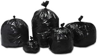 Durable Quality Liner Density Medium Duty - Garbage Bags Liners for Bathroom, Office, Industrial, Commercial, Recycling - Black Color - Capacity 65 Gallons - 1 Pack - 100 Units