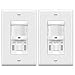 TOPGREENER In-Wall PIR Motion Sensor Light Switch, Occupancy Sensor Switch, On/Off Override, 4A, 500W, Single Pole, Neutral Wire Required, TSOS5-W, White, 2 Pack