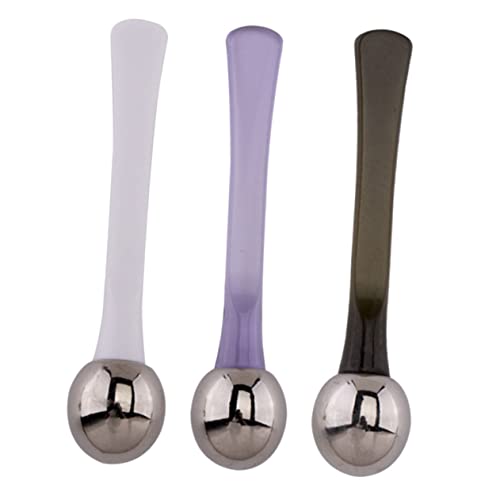 COLLBATH Bâton De Massage Yeux Et Cuillère à Crème Visage 3 Pièces Blanc, Vert Foncé, Transparent Outil Cosmétique Pour Soins Personnels Et Salon De Beauté