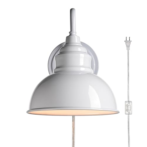 Image of Mini Gooseneck Wall Sconce, 2-Way Mount with Switch, Bright White | Flexible Gooseneck, Plug-in & Hardwired Dual Installation, On /Off Switch Included, Fits Bedroom, Corridor, Porch