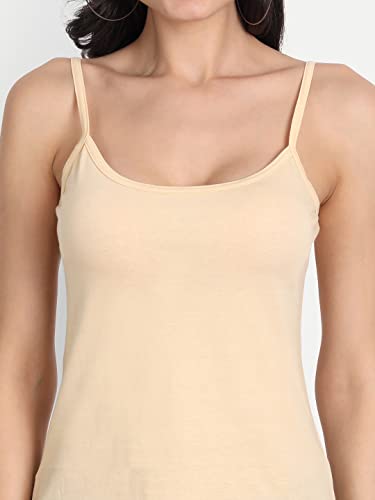 Image of Aimly Women's Regular Fit Cotton Camisole Slip Spaghetti | Combo Pack of 2