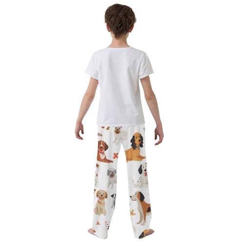 ZZXXB Puppy Dog Boys Long Pants Soft Trousers Elastic Waist Kids Lounge Bottoms with Pockets S-XL3