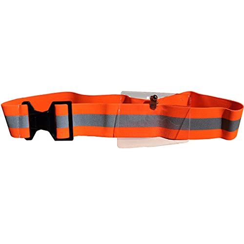 Reflex Safety Reflective Belt w/ID Holder-Neon Orange