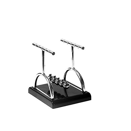 Olyee Newton's Cradle 5 Pendulum Balls Swinging Balls Physics Science Office Desk Decoration for Teacher Student, Tshaped Stlye, Black Base