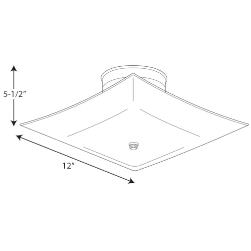 Image of Progress Lighting P4961-30 Square Glass Close-to-Ceiling, 12-Inch Diameter x 5-1 /2-Inch Height, White