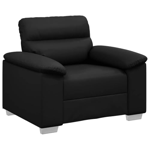 vidaXL Poltrona Nera 60 cm in Similpelle, divano singolo, sedia accento, sedia relax, poltrona, sedia tv, divano a un posto, divano a un posto