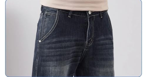 Men Tapered Slim Pants with Pockets Streetwear Vintage Jeans Casual Denim Trousers4