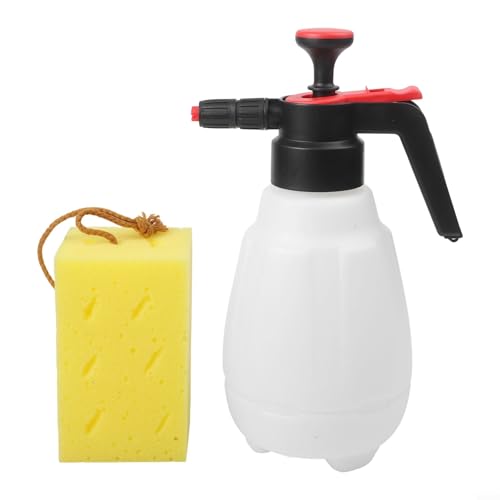 Zilimontt Pulverizador de espuma para coche de 2,5 L con boquilla gran angular y esponja para aplicaciones de detallado automotriz y riego de jardín
