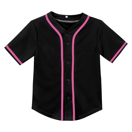 Image of Yuji Itadori Kids Baseball Jersey Button Boys Short Sleeve T-Shirts Hip Hop Fashion Casual Sports Solid Color Shirt