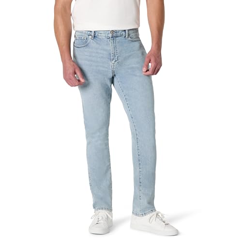 Amazon Essentials Vaqueros Ajustados Hombre, Lavado Claro Hielo, 42W / 32L