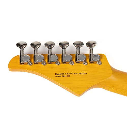 Eart Nk-C1 Classic Electric Guitar Maple Fingerboard,Stainless Steel Frets,Flame Maple Veneer-Brown #TOP6