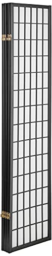 ORE International 4-Panel Shoji Screen Room Divider, Black - Thumbnail 3