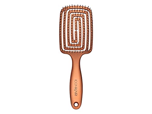 ICONIKAIR Brosse à cheveux Blow-Dry Brush Classic GLAM EDITION, Brosse de massage du cuir chevelu, Brosse démêlante, Brosse à cheveux sans tirer les...