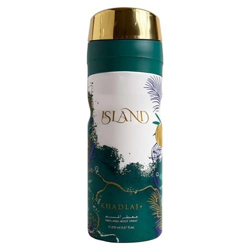 Image of Khadlaj Island Deodorant Spray for Unisex, 6.8 Ounce / 200ml