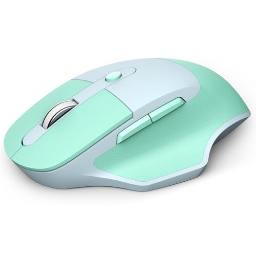 MOFII Wireless Ergonomic Mouse, Bluetooth Mouse Wireless, Quiet clicks, 5 Buttons, Ergo Mouse with Multi-Device for Windows/macOS/iPadOS, Laptop, PC - Blue