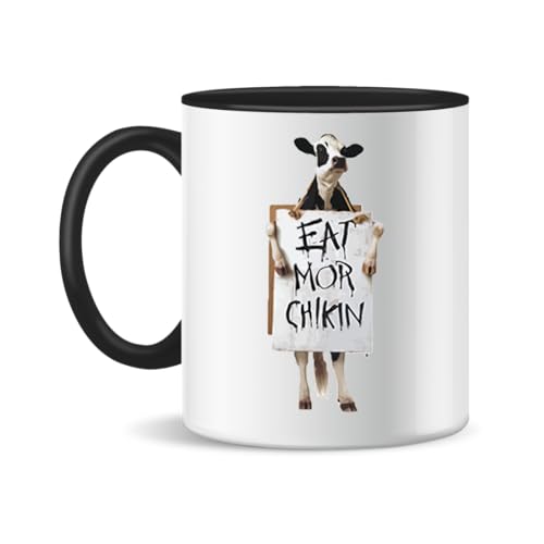 Forsca Eat Mor Chikin keramikkopp för te och kaffe, 330 ml, Magic White Pink Black 330 ml
