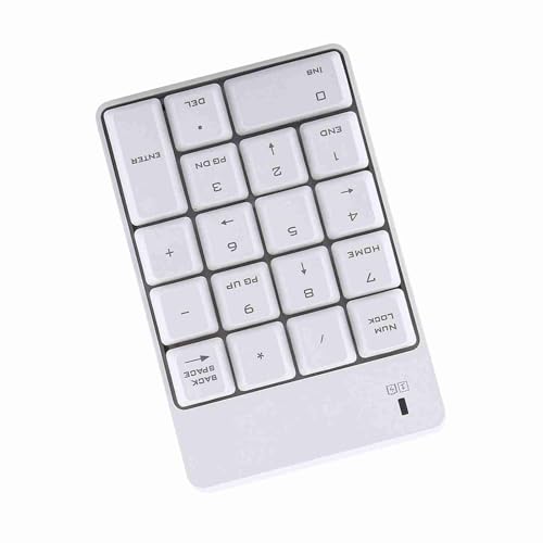 BONKZEBU 2,4 GHz Kabellose USB-Zifferntastatur 18-Tasten-Numpad Tragbare mit USB-Empfänger für Laptop, Notebook, Desktop PC - Weiß