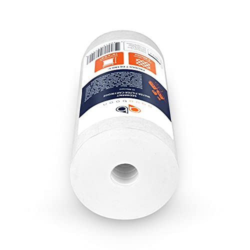 Aquaboon 5 Micron 10 x 4.5 Well Water Sediment Filter Replacement Whole House Water Filter Cartridge Compatible with DGD-5005, WFHD13001B, 4-Pack