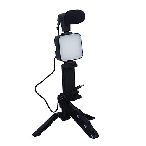 Rurunklee Kit de cámara de vlogging, kit de vídeo para smartphone con micrófono, kit de vlogging portátil para streaming en vivo y vlogging