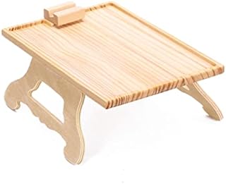 Sofa Arm Tray Table, Rectangular Bamboo Clip-On Tray Foldable Couch Tray with Rotating Mobile Phone Holder, Wide Sofas Arm Rest Organizer for Snack Drinks Coffee Cup Remote Control