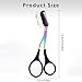 Eyebrow Trimmer Scissor, 2-in-1 Professional Eyebrow Scissor with Comb, Stainless Steel Precision Eyebrow Cutter, Curved Eye Brow Razor, Portable Hair Removal Makeup Tool for Women and Men (Black2Pcx)