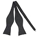PenSee Mens Self Bow Tie Classic Black Paisley Woven Silk Bow Ties