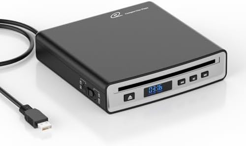 Externer CD Player für Auto PC, Plug-and-Play mit USB/Bluetooth Anschluss | Anti-Skip AUTO-CD-Player, Universeller USB CD Laufwerk, Kompaktes Design, einfach zu installieren