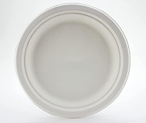 Super Rigid Paper Plates - Extra Strength White Disposable Bagasse Sugarcane Plates - Eco-Friendly, Biodegradable and Compostable - 9 inch - 125 Pack - Perfect for Picnics, BBQs,and Parties