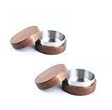 Cendrier coupe vent en bois, cendrier Avec couvercle, cendrier, coupe vent et anti odeurs, convient pour bar, bureau, salon, fête, argent, 2 pièces