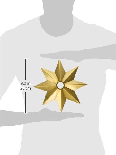 Image of RCH Hardware CN-11-AB Solid Brass Decorative Star Shaped Ceiling Canopy Medallion, Antique Brass