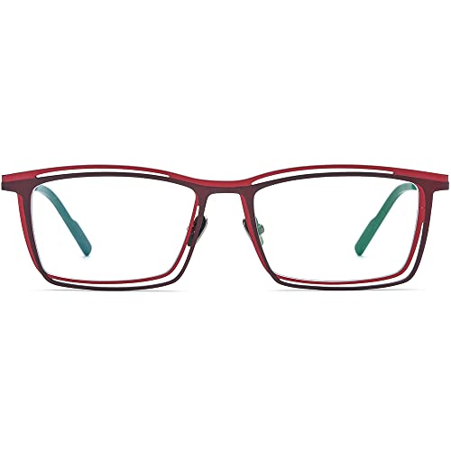Image of FONEX Pure Titanium Glasses Frame Men Square Magnet Clip On Eyeglasses with Polarized Lens