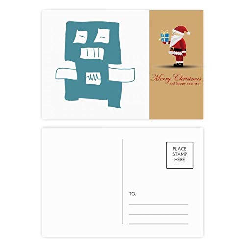 Cartes postales Univers et Alien Blue Robot Noël pour vœux geeks