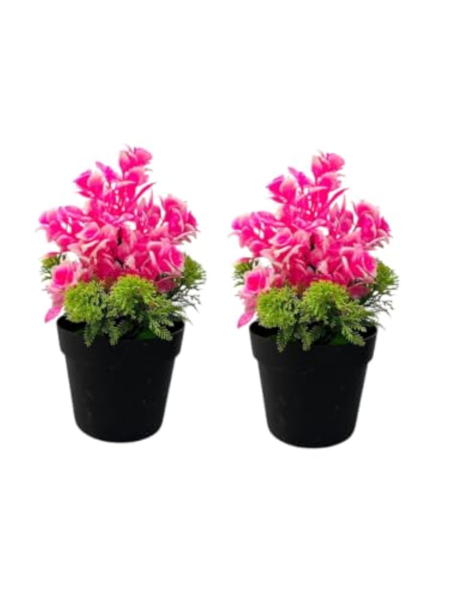 B.Pot Small Leaf Artificial Pink Plant Pack of 2, Decorative Gift
