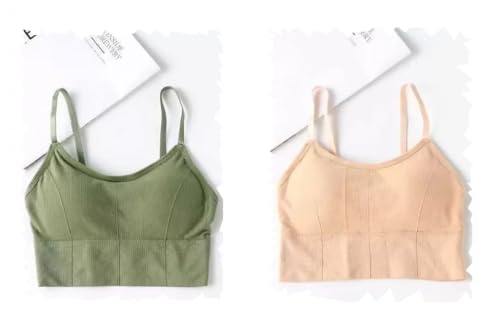 Image of Acnos Cotton Pack of 2 Women Sports Lightly Padded Bra Combo (Free Size Fit Up To 28-30-32-34)