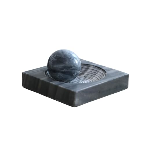 Ellementry Erebus Marble Mortar & Pestle, 17 x 17 x 3.75 cm, Grey