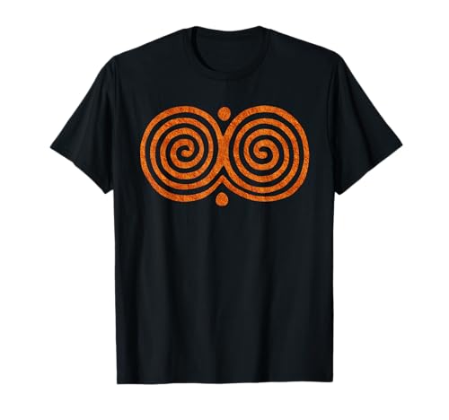 Paleo Sun Double Spiral Petroglyph Ancient Balance Symbol T-Shirt