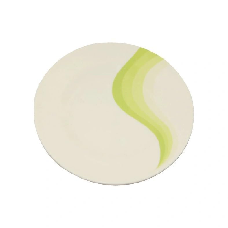 10" Melamine Super Rays Flat Plate - Pasta Plates | Plate with Playful Classic decoration | FDA Approved | Ideal for Main Dishes, Desserts, Ice Cream and More | 5 Years Guarantee (Green)