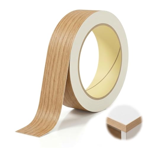 Image of Fawley 18mm X 10m Real Oak Edging Self-Adhesive Tape Wooden Panels Edging Strip No Iron Needed Furniture Edge Tape Long-Lasting Oak Effect Repair Tape for Worktop Kitchen Cabinet Wood