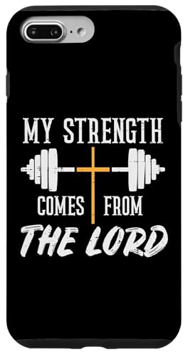 Gym My Strength Comes From Lord ���[�N�A�E�g �N���X�`���� ���� �j�� �X�}�z�P�[�X iPhone 7 Plus/8 Plus �p