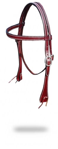 LEATHERRIDE Western Leather Handcrafted Designer Headstall Unisex Adult Equestrian Brown
