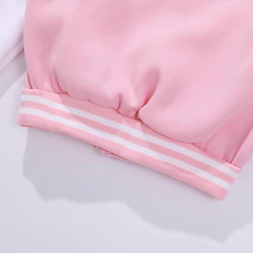 Image of Kids Baseball Jackets Boys Girls Fit Varsity Jacket Casual Lightweight Plain Button Cardigan School Coat