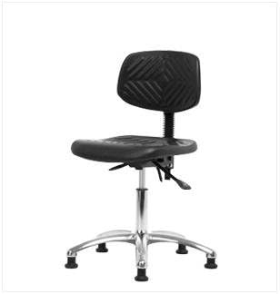 Thomas ECOM PDHCH-CR-T1-A1-RG Polyurethane Desk Height Chair with Chrome Base and Tilt, Adjustable Arm, Chrome Casters