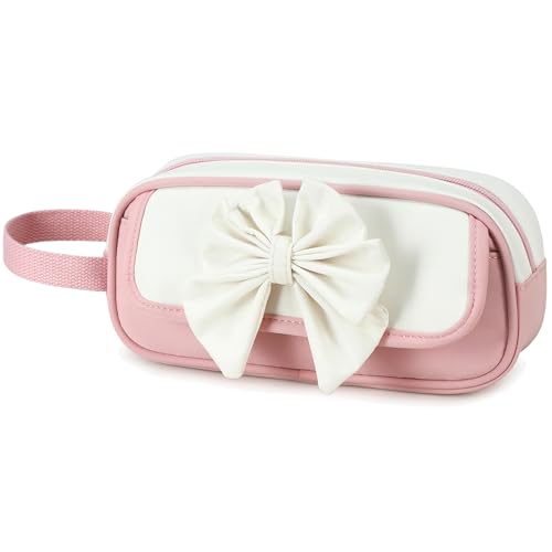 Image of Large Pencil Case for Girls Teens Kids School Zipper Pencil Pouch Pink