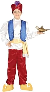 Fiestas GUiRCA Arabischer Prinz Kostüm Kinder - Alter 5-6 Jah.- Mächtiger Sultan Kostüm Jungen Orient Kostüm, Indischer König Kostüm Jungen Karneval, Wunderlampe Araber Kostüm Fasching, Halloween