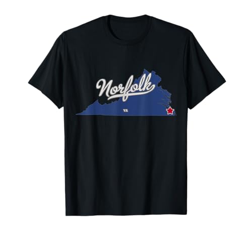 Norfolk Virginia VA Map T-Shirt