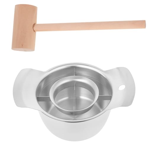 Toyandona Pomegranate Deseeder Tool - Stainless Steel Fruit Seed Remover Pomegranate Peeler Cutter Tool With Bowl And Wooden Hammer For Easy Deseeding