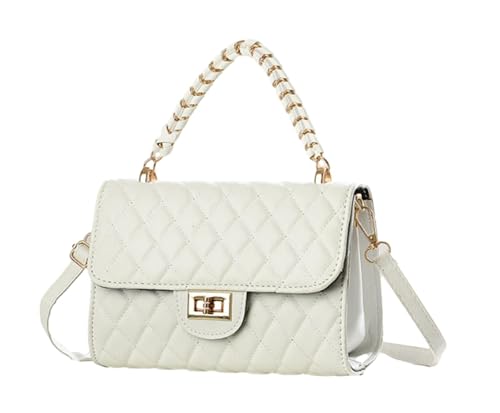 2WAY キルティング ショルダーバッグ ハンドバッグ ゴールド金具 カジュアル フォーマル フェイクレザー 可愛い カバン コンパクト 斜め掛け レディース 5カラー ミニバッグ かばん 鞄 ストラップ 肩掛け オフィス サブバッグ 旅行 お洒落 大容量 レザー シンプル ポケット エレガント 韓国 黒 白 銀 色 ブラック アイボリー シルバー ピンク (アイボリー)