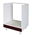 Berlioz Creations - Mueble bajo de Cocina, con Horno, Otros, Burdeos Brillante, 60 x 52