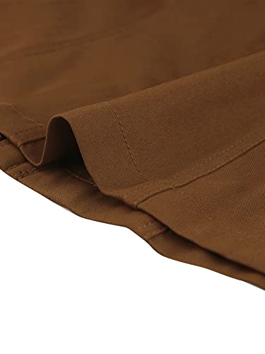 Allegra K Women's Zip Up Jacket With Pockets Sleeveless Anorak Utility Vest Medium Brown #TOP4