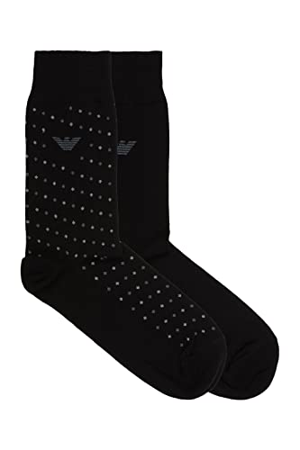 Emporio Armani Underwear Casual 2 Paquetes de Calcetines Cortos, Black, TU (Pack de 3) de los Hombres